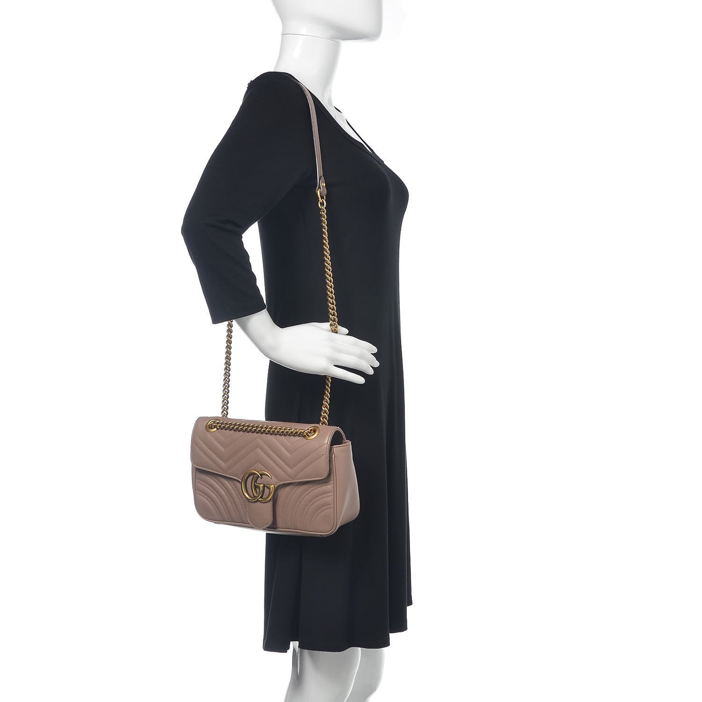 Calfskin Matelasse Small GG Marmont Shoulder Bag Porcelain Rose