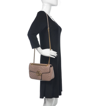Gucci Calfskin Matelasse Small GG Marmont Shoulder Bag Porcelain Rose 2 of 10
