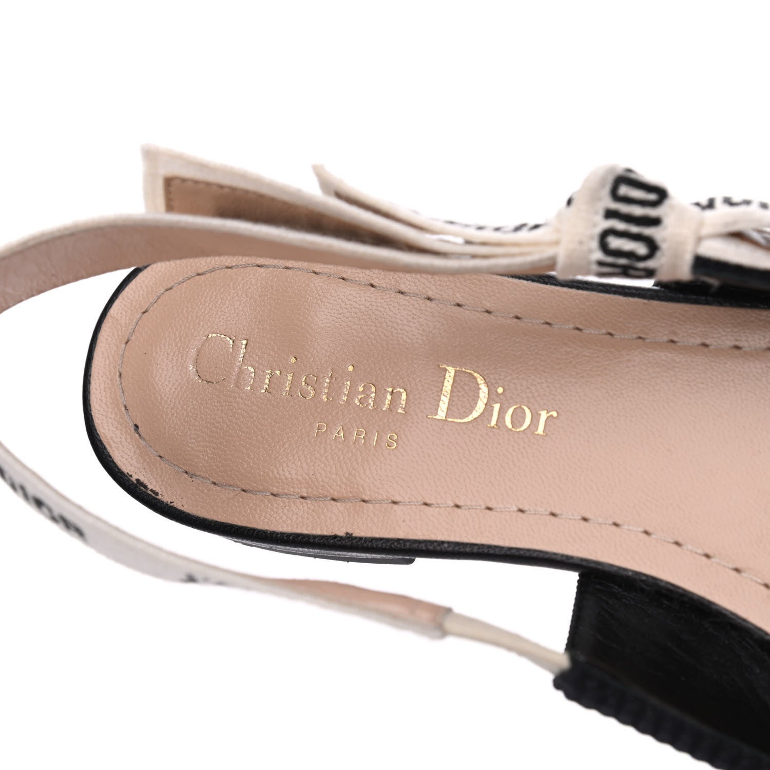 Christian Dior Technical Canvas Ribbon J'Adior Slingback Ballet Flats 35.5 Black 6 of 19