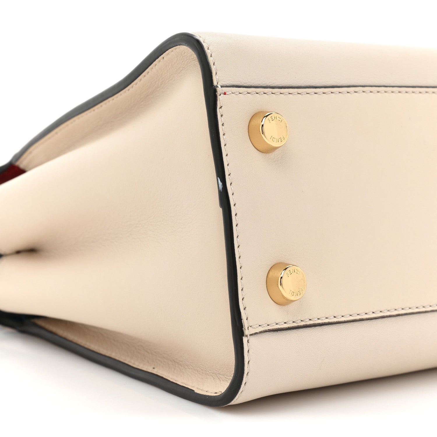 Fendi Vitello Tahiti Burro Bi-Color Medium Peekaboo Iconic Essentially Satchel Camelia Fragola Dark Blue 9 of 14