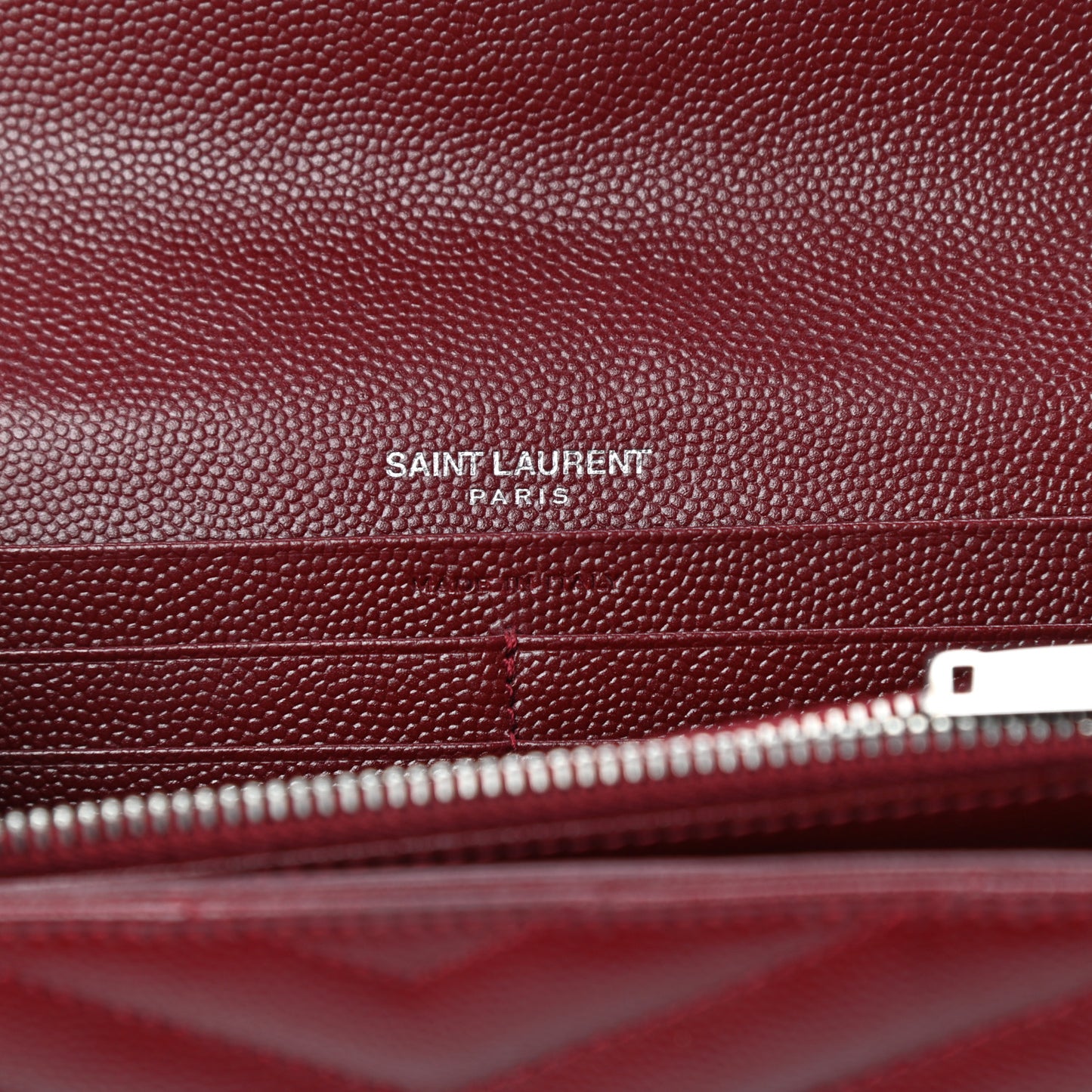 Grain De Poudre Matelasse Chevron Monogram Flap Wallet Palissandre