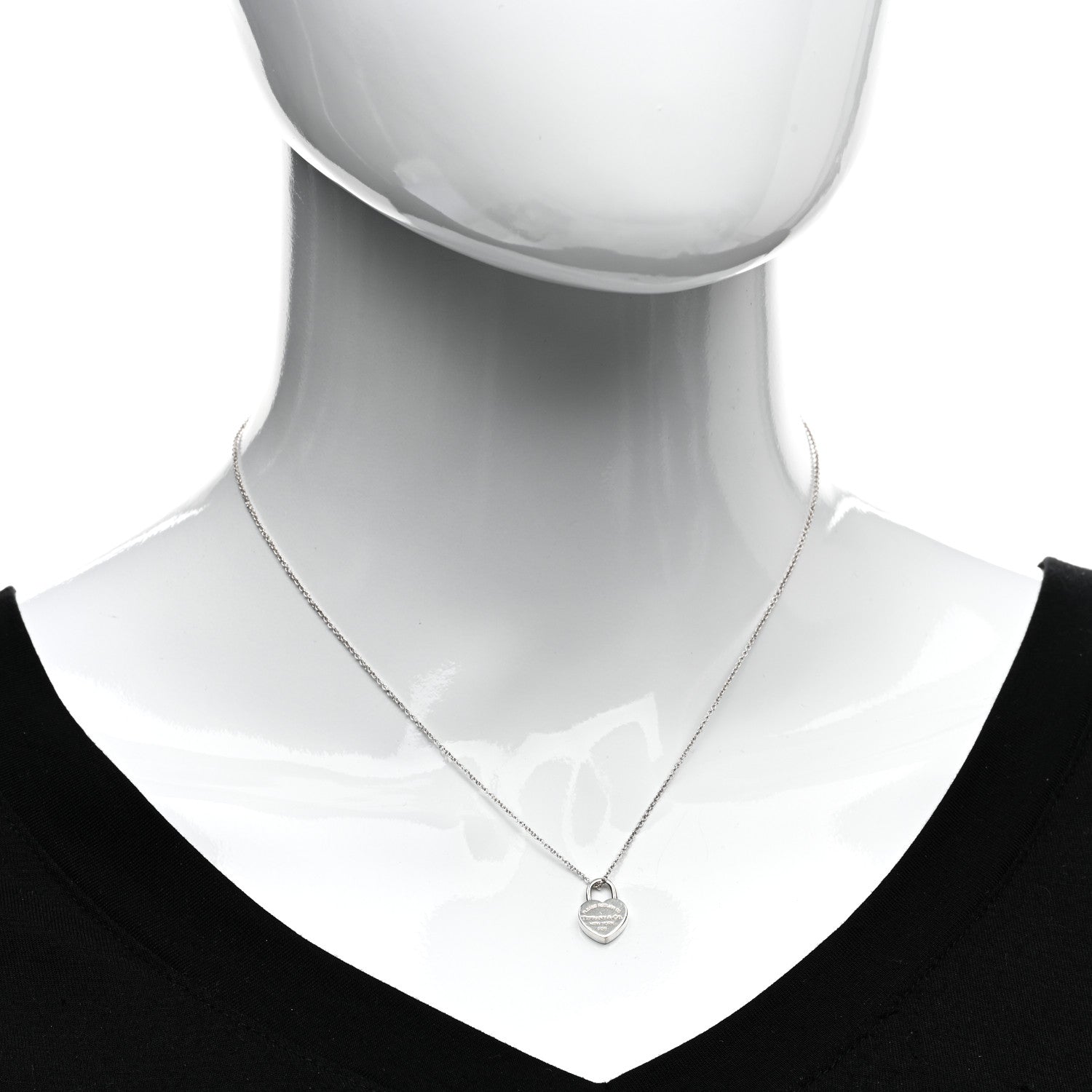 Tiffany Sterling Silver Return to Tiffany Heart Lock Pendant Necklace 2 of 4