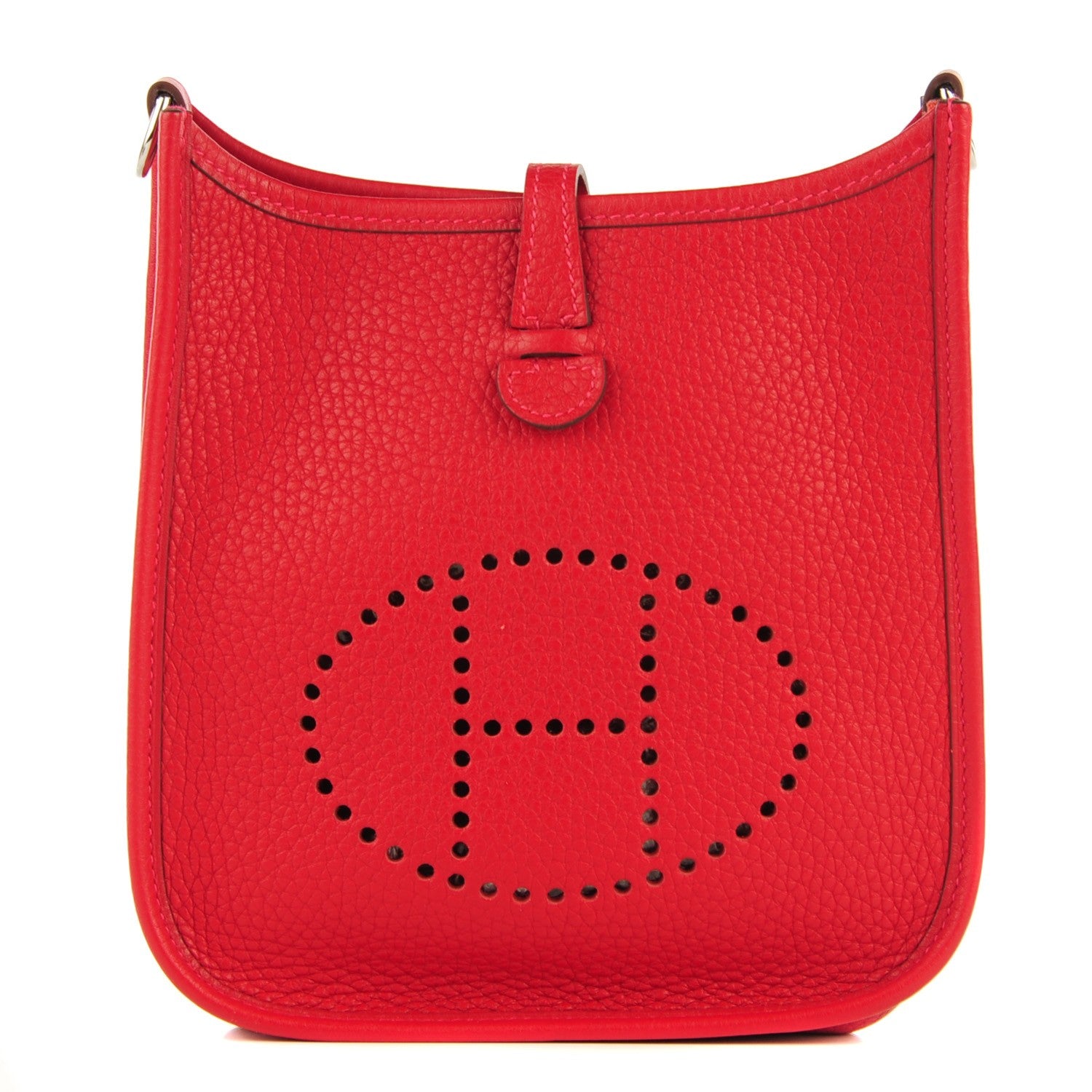 Hermes Taurillon Clemence Amazone Evelyne TPM Rouge Casaque 1 of 8