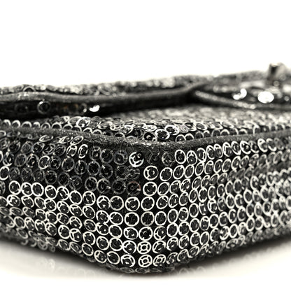 Chanel Sequin East West Flap Dark Silver 10 of 11
