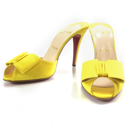 Christian Louboutin Satin Joli Noeud 957 Slides 40.5 Yellow 1 of 8