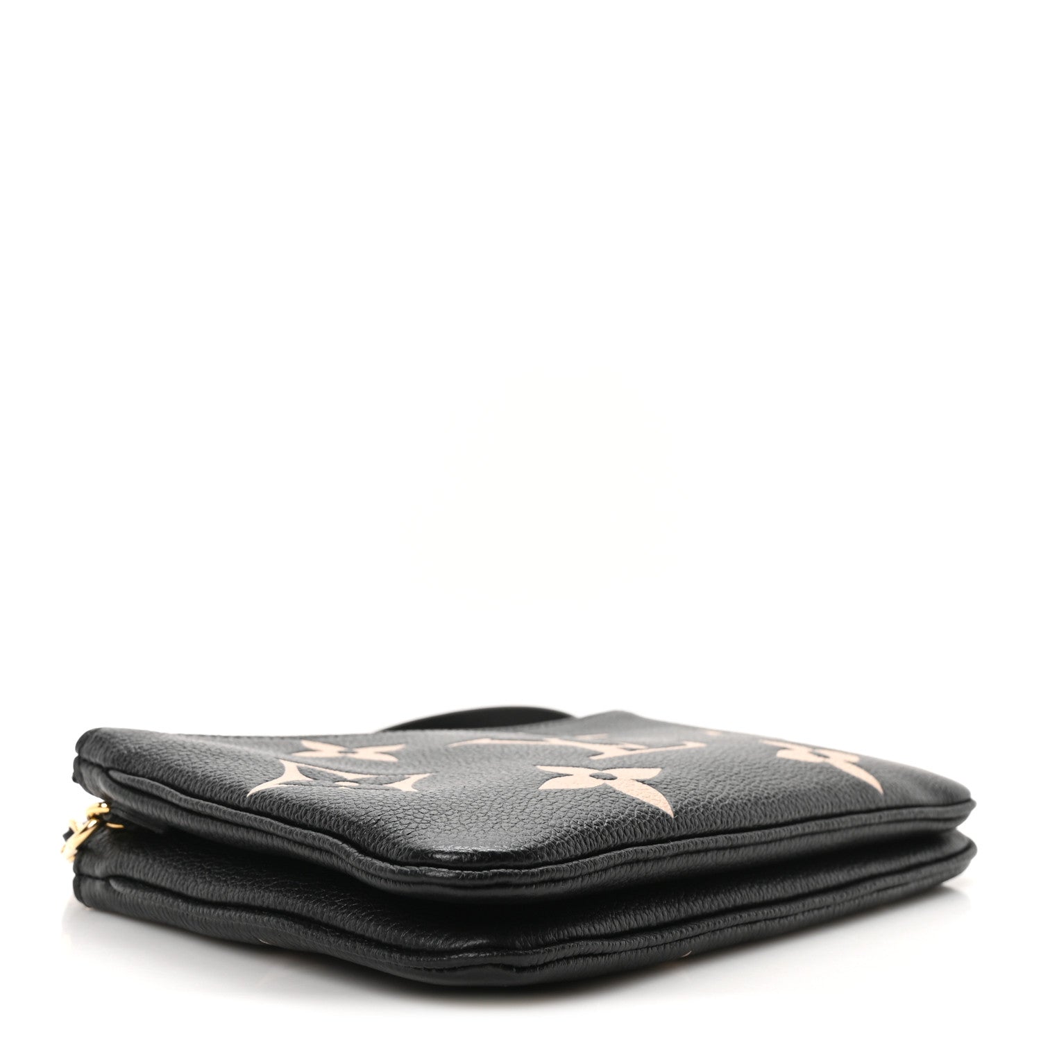 Louis Vuitton Empreinte Monogram Giant Double Zip Pochette Black Cream 4 of 9