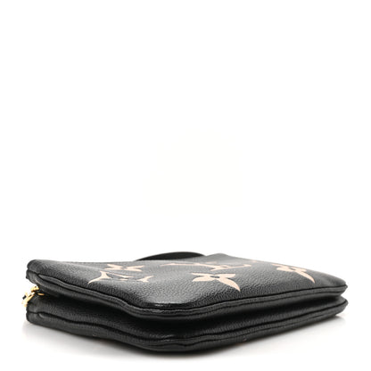 Louis Vuitton Empreinte Monogram Giant Double Zip Pochette Black Cream 4 of 9