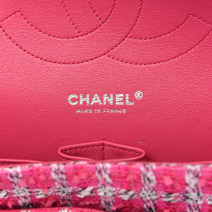 Chanel Tweed Quilted Jumbo Double Flap Hot Pink 8 of 11