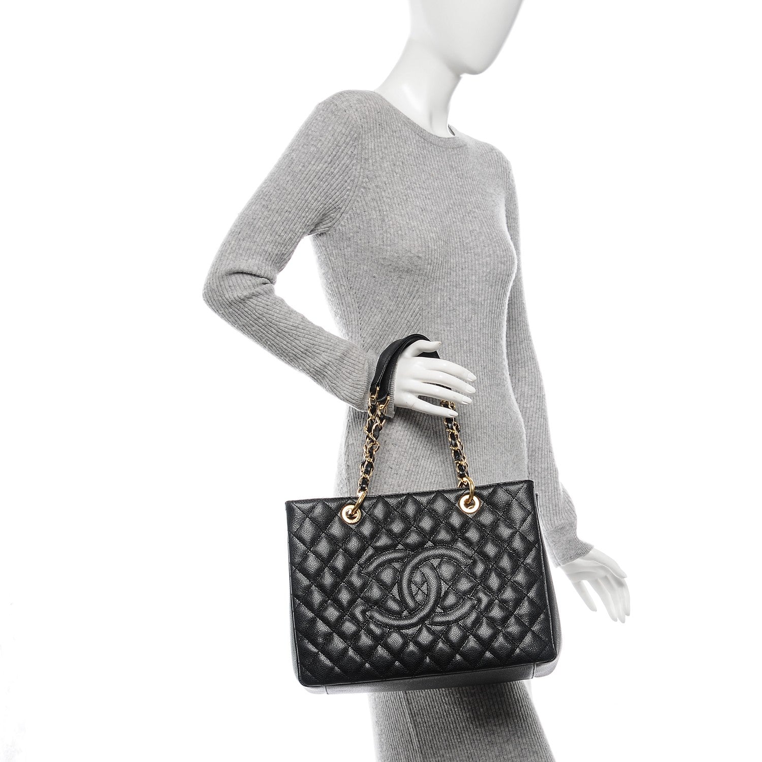 Chanel Caviar Quilted Grand Shopping Tote GST Black 2 of 7