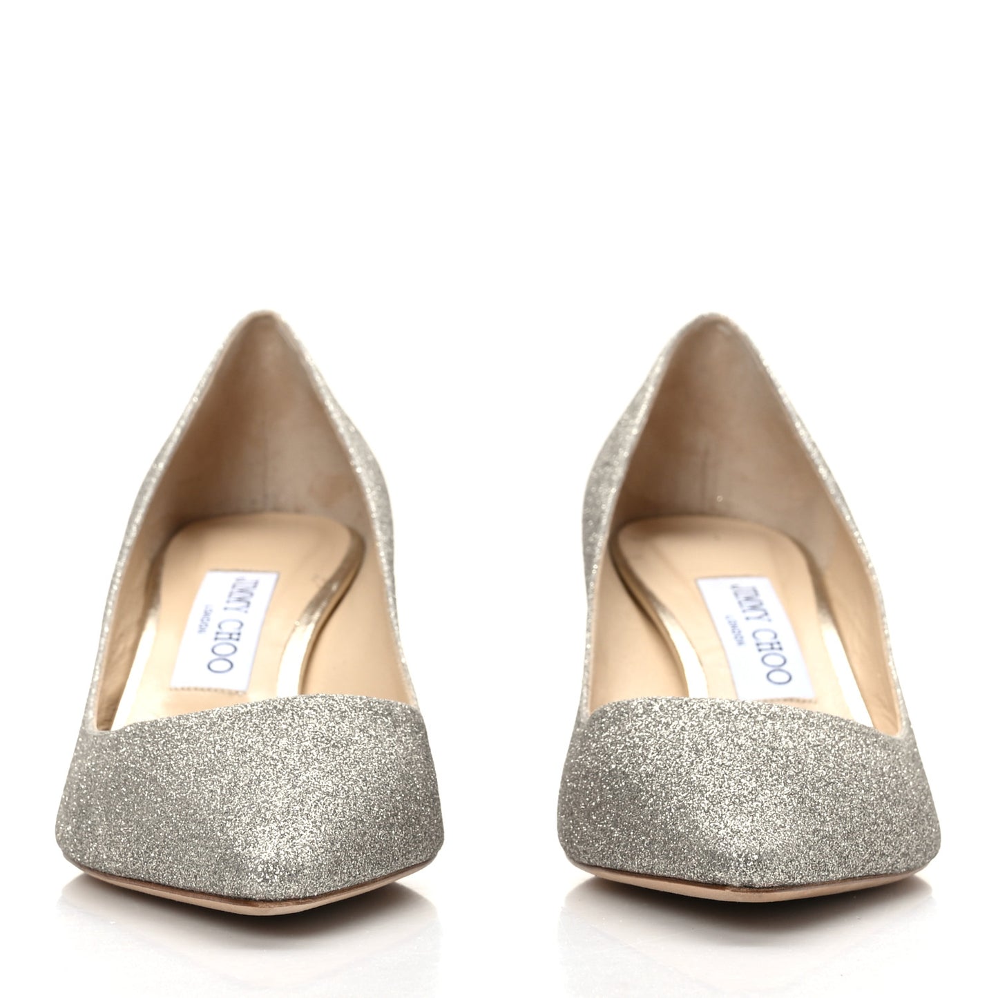 Coarse Glitter Pointy Toe 60 Pumps 38 Silver