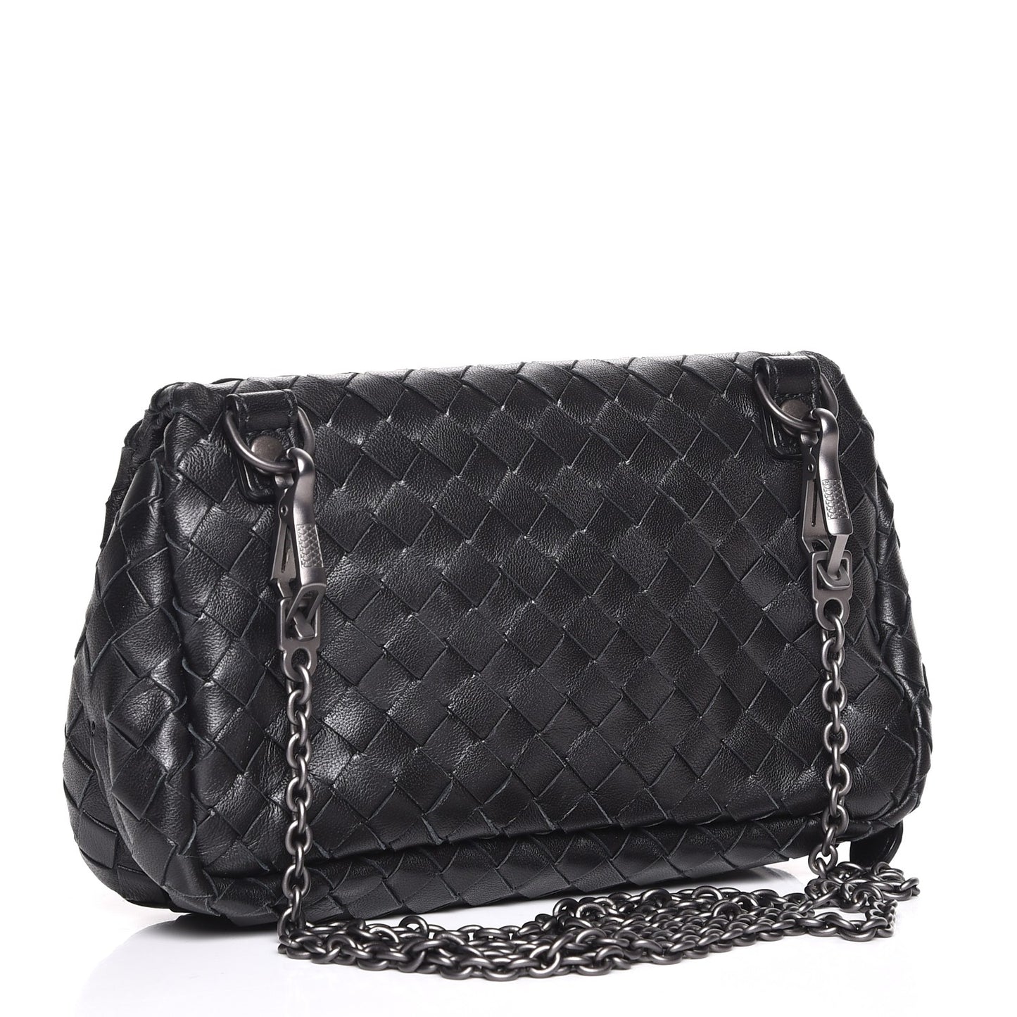 Nappa Intrecciato Small Chain Crossbody Black
