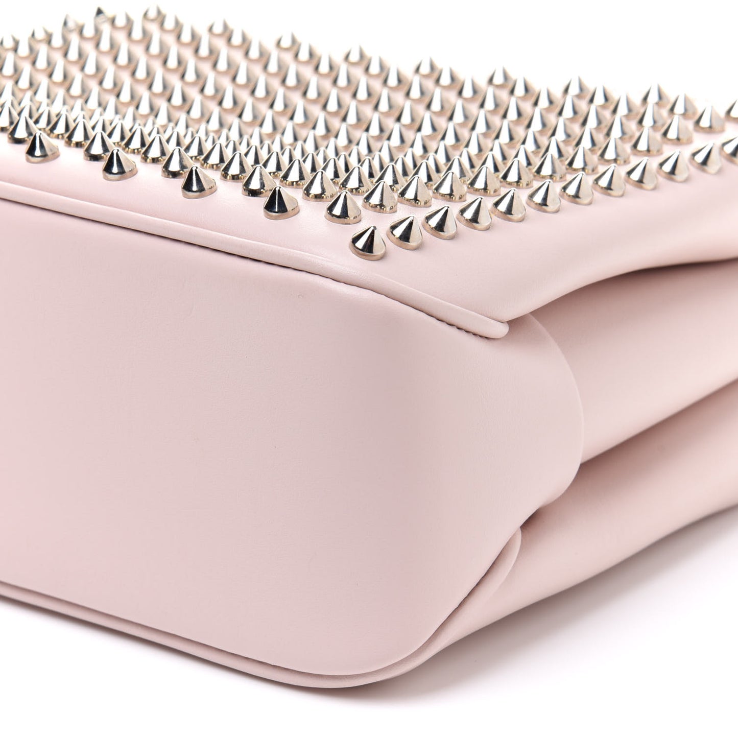 Calfskin Small Triloubi Paris Spikes Chain Bag Ballerina Silver