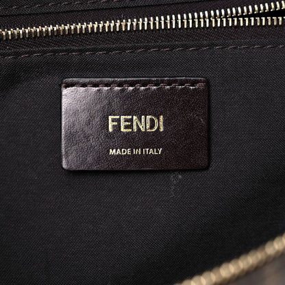 Fendi X FILA Glazed Fabric Vitello Century FF 1974 Mania Belt Bag Mogano Panna Blueberry 6 of 14
