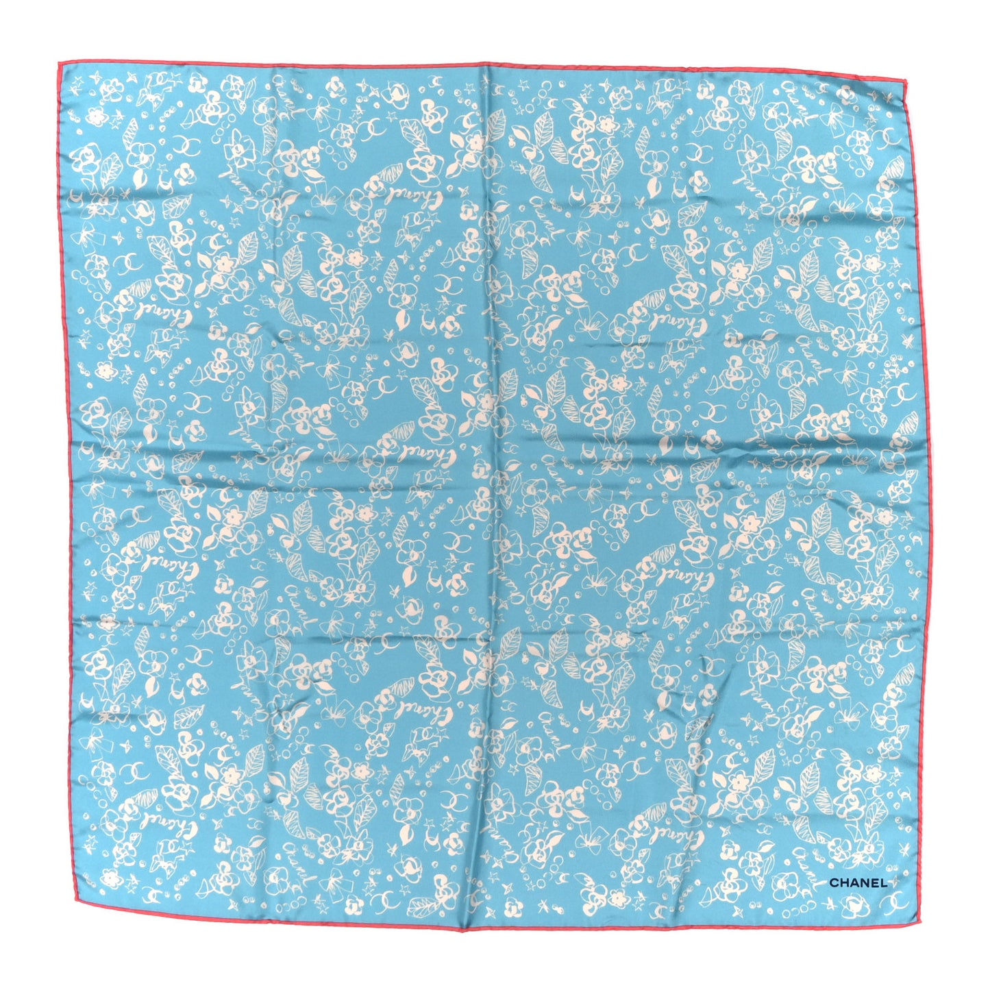 Silk CC Square Scarf Blue Multicolor