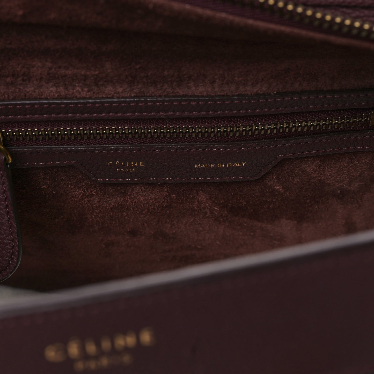 Drummed Calfskin Micro Luggage Light Burgundy