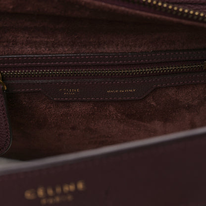 Celine Drummed Calfskin Micro Luggage Light Burgundy 5 of 7