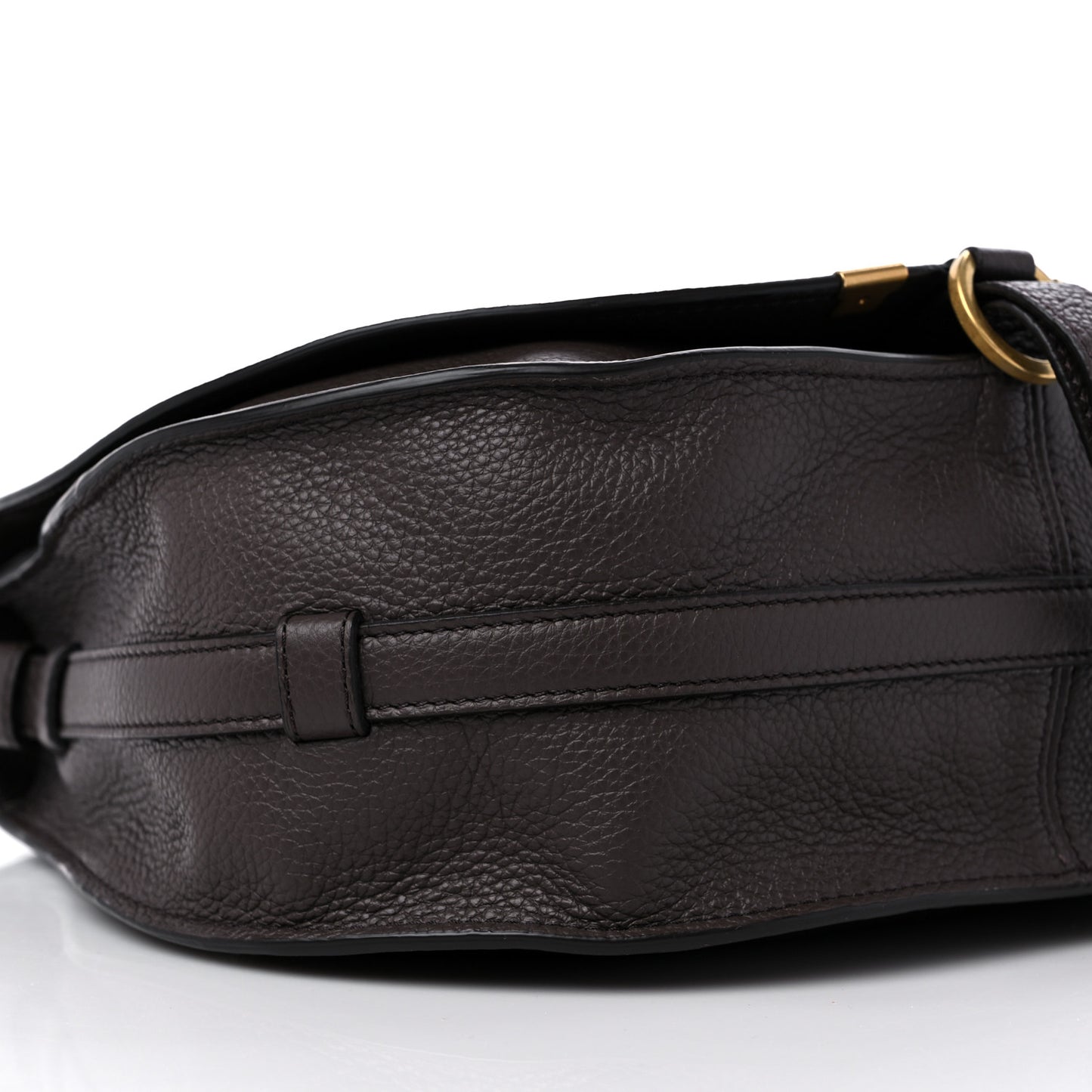 Grained Calfskin Medium Marcie Saddle Bag Bold Brown