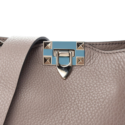 Valentino Garavani Pebbled Calfskin Mini Rockstud Flip-Lock Messenger Bag Poudre 7 of 9