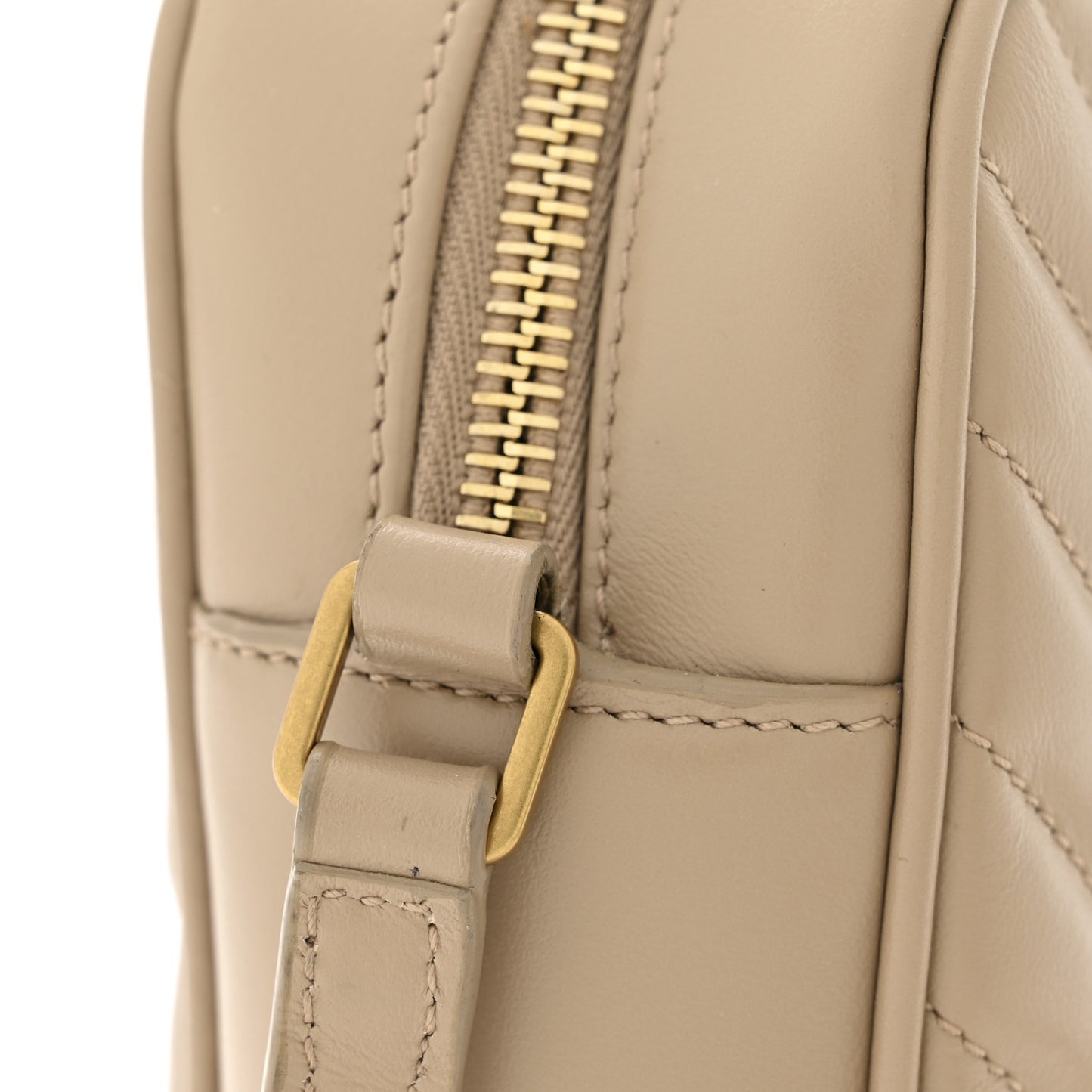 Calfskin Matelasse Monogram Lou Camera Bag Dark Beige
