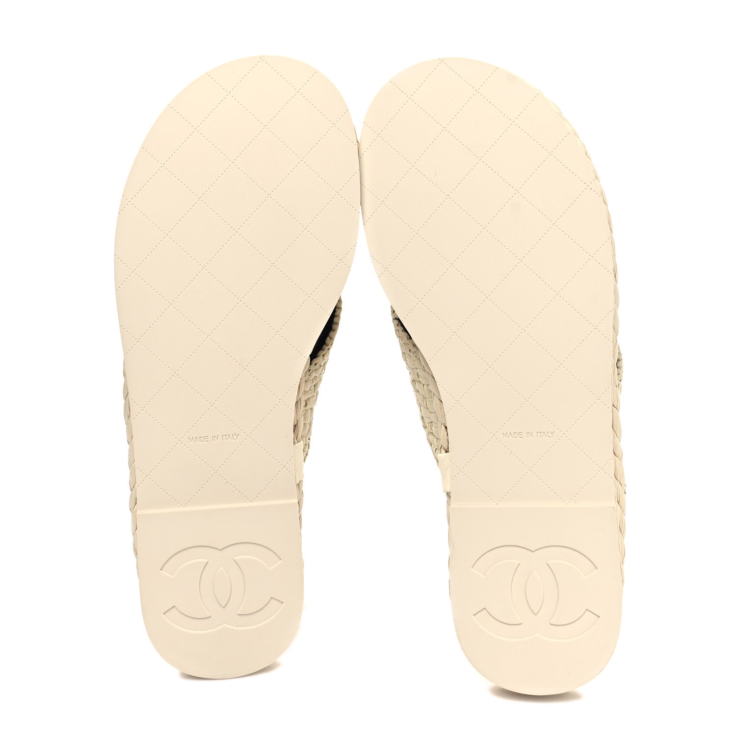 Chanel Raffia Camellia Flower Thong Sandals 37 Ivory 5 of 8