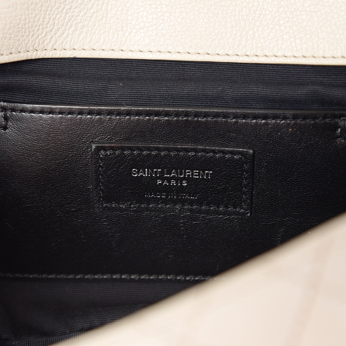 Sheepskin Tri-Quilt Monogram Medium Soft Envelope Bag White Black