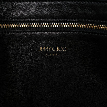 Jimmy Choo Calfskin Logo Embossed Twist East West Tote White Black 6 of 10