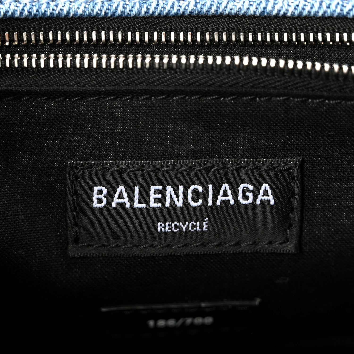 Balenciaga Denim Patchwork Small Hourglass Top Handle Bag Washed Blue 6 of 12