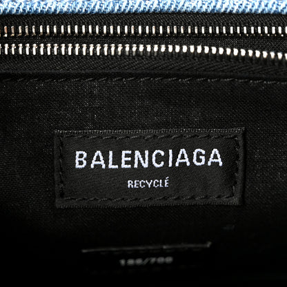 Balenciaga Denim Patchwork Small Hourglass Top Handle Bag Washed Blue 6 of 12