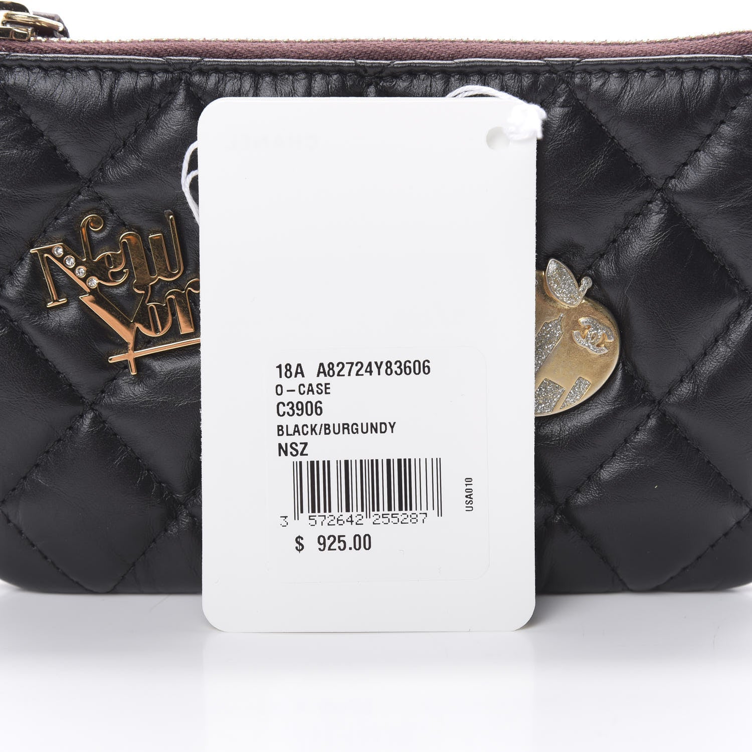 Chanel Aged Calfskin Quilted Small Lucky Charms Cosmetic Case Black 10 of 10