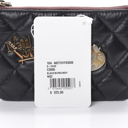 Chanel Aged Calfskin Quilted Small Lucky Charms Cosmetic Case Black 10 of 10