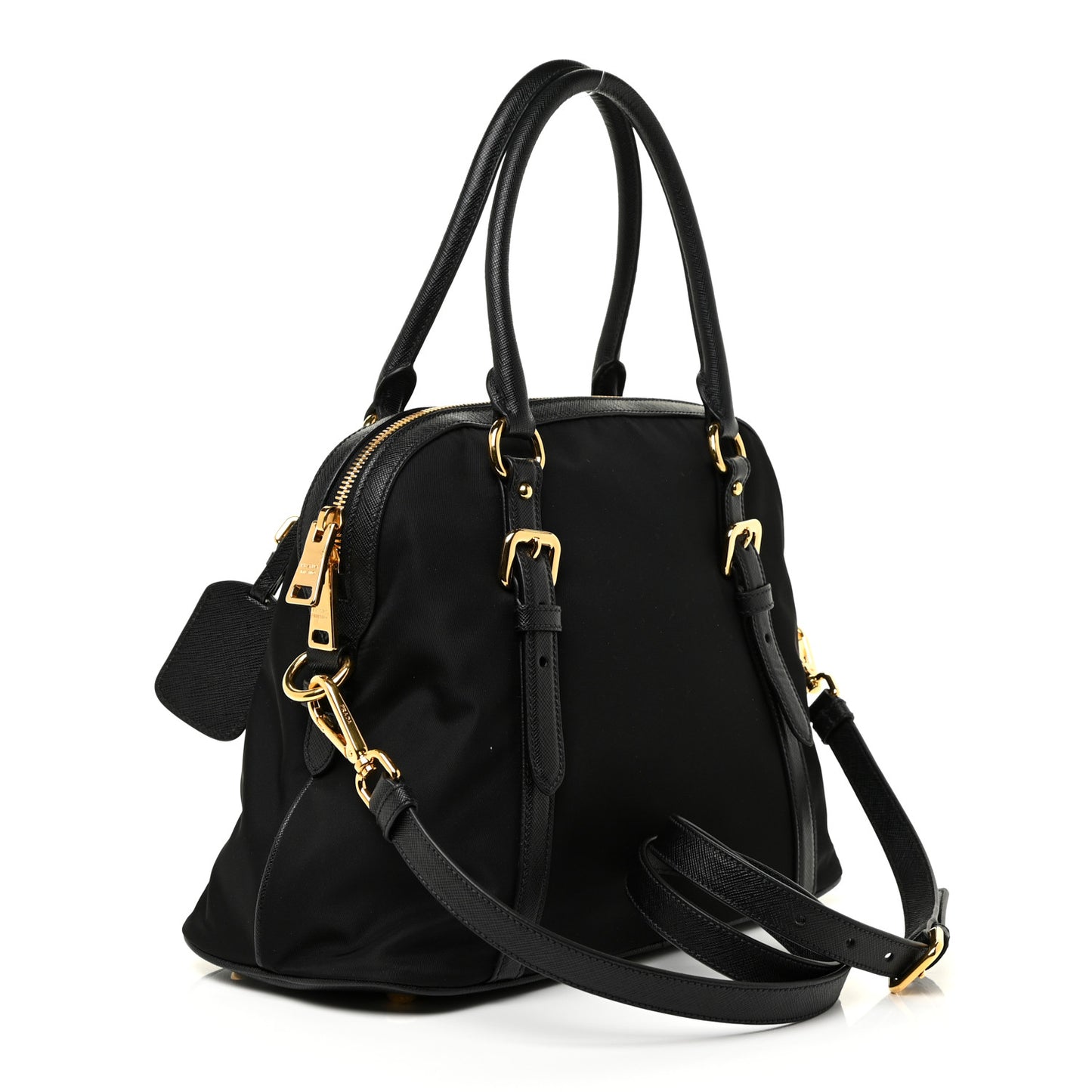 Tessuto Nylon Saffiano Tote Black