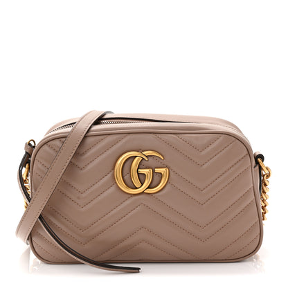 Gucci Calfskin Matelasse Small GG Marmont Chain Shoulder Bag Porcelain Rose 1 of 11