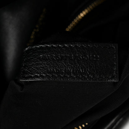 Saint Laurent Lambskin Quilted Medium Loulou Puffer Monogram Chain Satchel Black 7 of 11