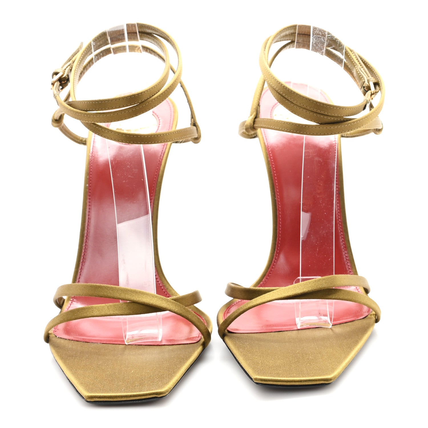 Saint Laurent Crepe Satin Opyum 110 Sandals 39.5 Cuba Gold 3 of 8
