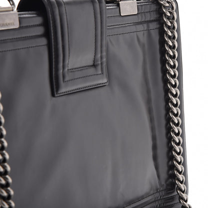 Chanel Glazed Calfskin Boy Tote Black 11 of 11