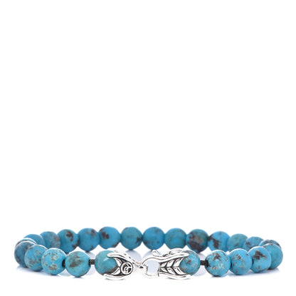 David Yurman Sterling Silver Turquoise 8mm Spiritual Beads Bracelet 1 of 4