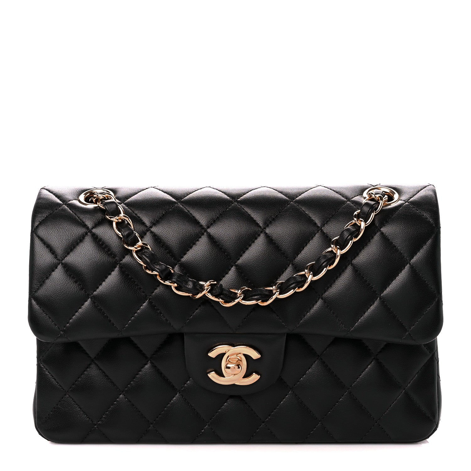 Chanel Lambskin Quilted Small Double Flap Black 1 of 12