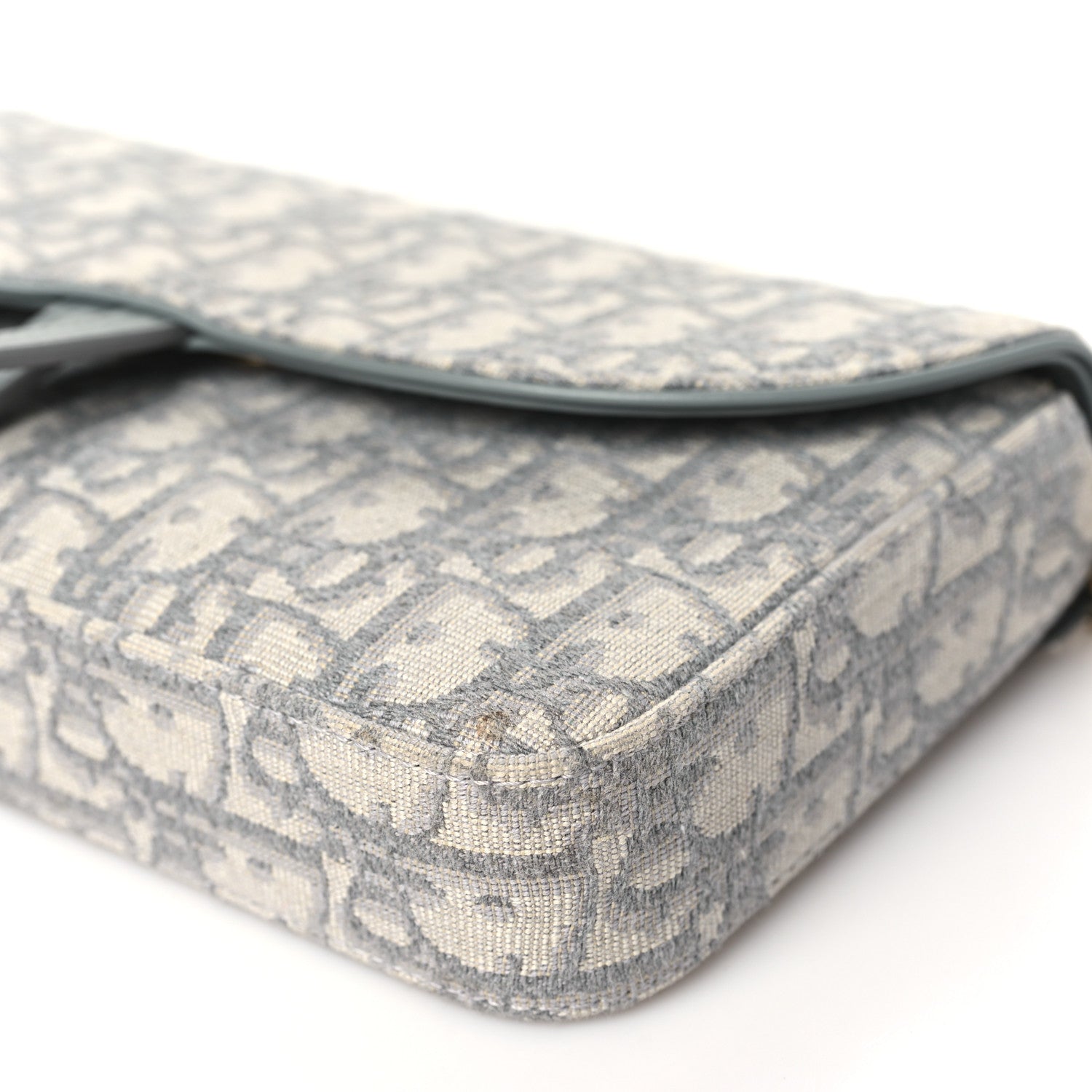 Christian Dior Oblique Medium Saddle Pouch With Chain Blue 10 of 10