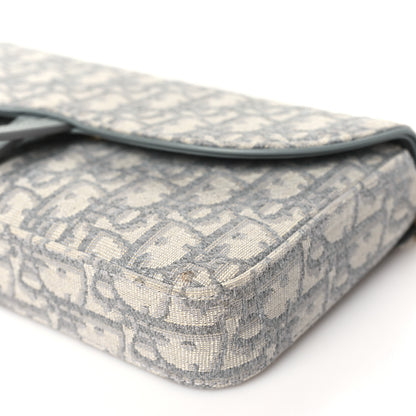 Christian Dior Oblique Medium Saddle Pouch With Chain Blue 10 of 10