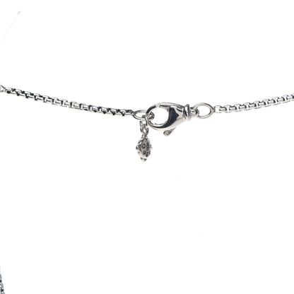 David Yurman Sterling Silver Diamond Prasiolite 7mm Petite Albion Pendant Necklace 4 of 6
