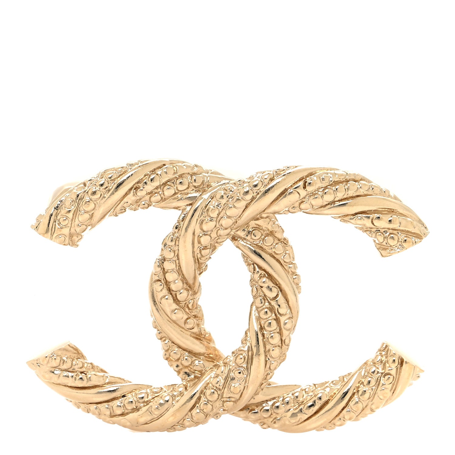 Chanel Twisted CC Brooch Light Gold 1 of 3