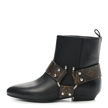 Louis Vuitton Calfskin Monogram Rhapsody Ankle Boots 36.5 Black 1 of 10