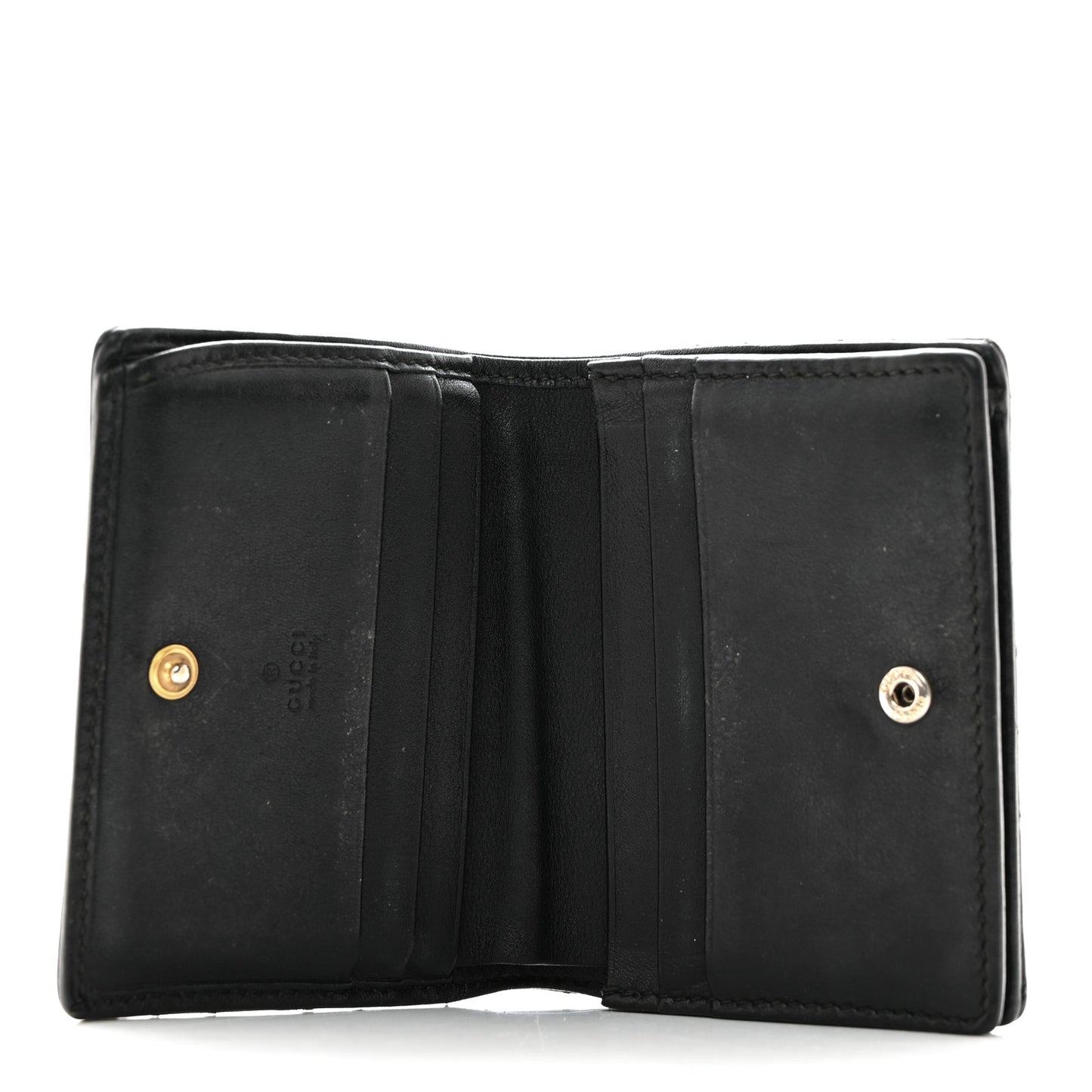Calfskin Matelasse GG Marmont Card Case Black