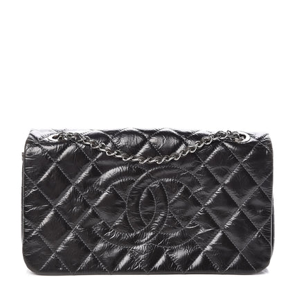 Chanel Glazed Calfskin Quilted CC Single Flap Black 1 of 9