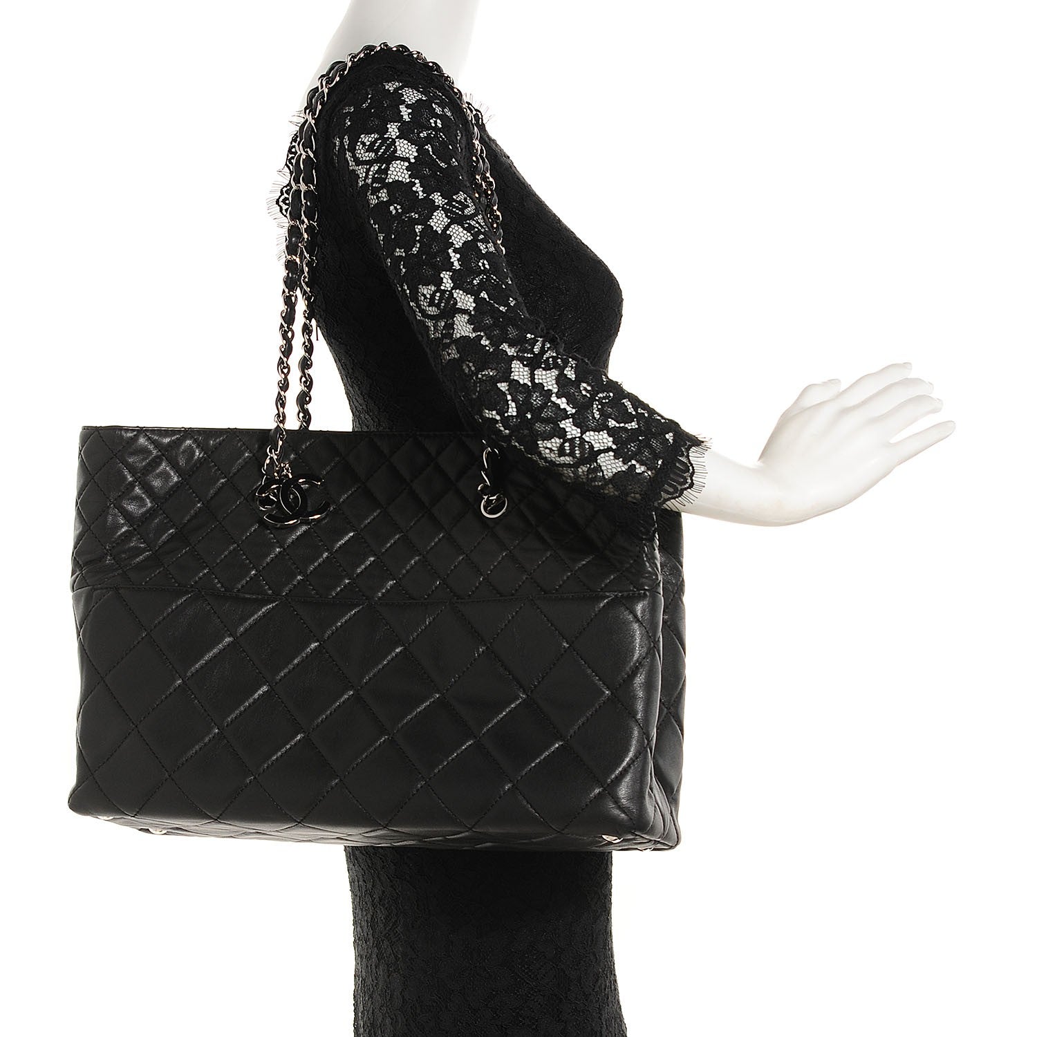 Chanel Calfskin Quilted Large In the Business Tote Black 2 of 8