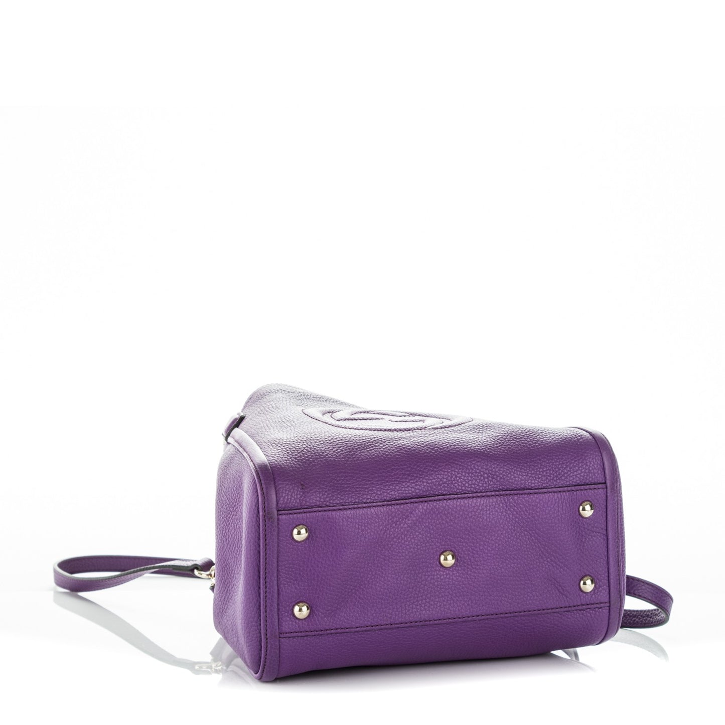 Pebbled Calfskin Small Soho Shoulder Bag Shine Purple