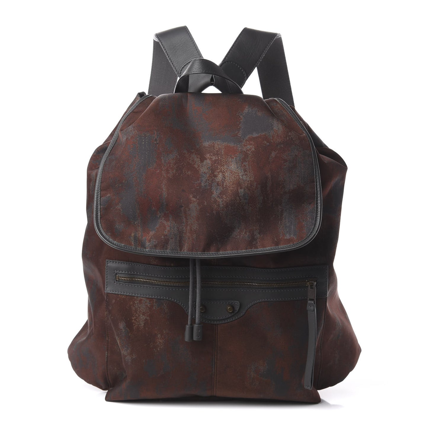 Nylon Calfskin Classic Hardware S Traveler Backpack Brown