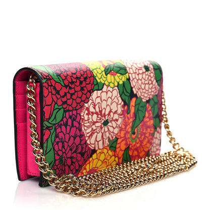 Gucci X KEN SCOTT Shangai Calfskin Pomponica Print Horsebit 1955 Wallet On Chain Multicolor Fuxia Pompon 3 of 9