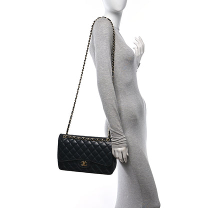 Chanel Lambskin Quilted Jumbo Double Flap Black 2 of 11