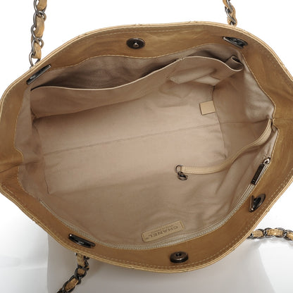 Chanel Metallic Aged Calfskin Small Shopping In Moscow Tote Gold 6 of 8